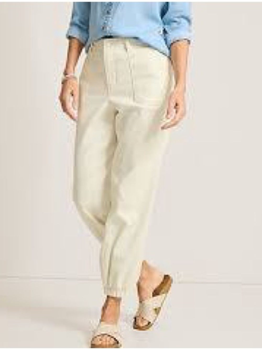 Tommy Bahama Cream Stretch-Twill Joggers Size 4/S NEW!